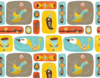 Vintage Flowers and Birds