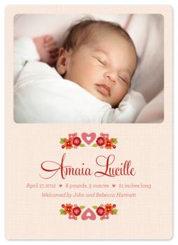 Vintage Floral Birth Announcement