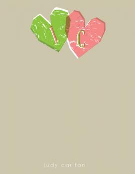 Double Heart Flat Card