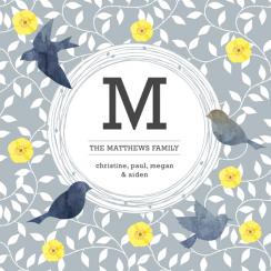 Watercolor birds Monogram