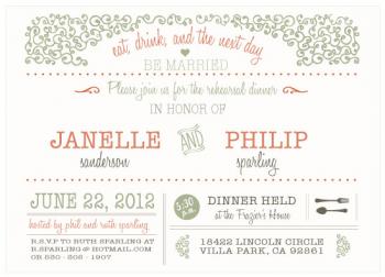 Whimsical Garden Rehearsal Dinner Invitation
