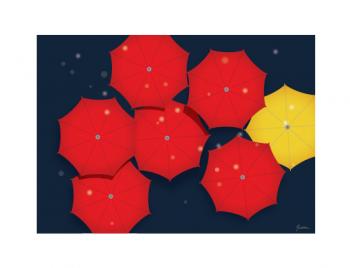 Umbrellas in the Rain