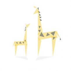 Giraffe Mother and Baby: Geo-Menagerie Series #3